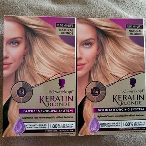 2 X Schwarzkopf Keratin Color 11:0 Natural Blonde Rich Even Hair Color NEW